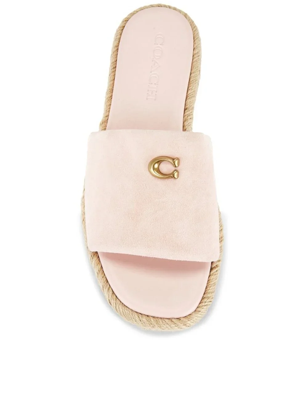 Coach Holly Sandal in Candy Pink Suede slide platform